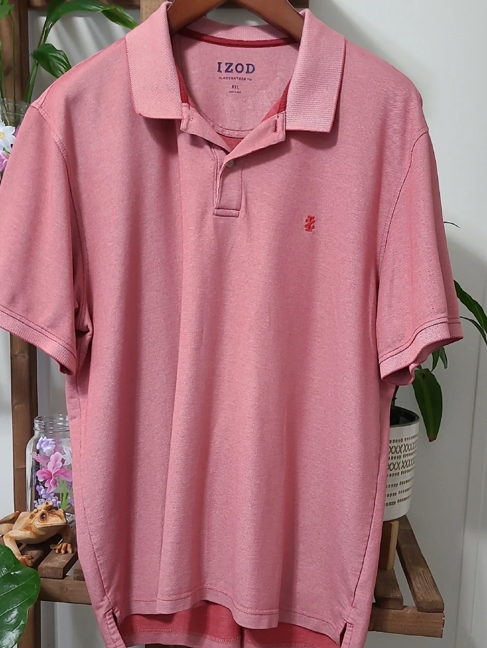 Men's Muted Red Izod Polo - Picture 4 of 6